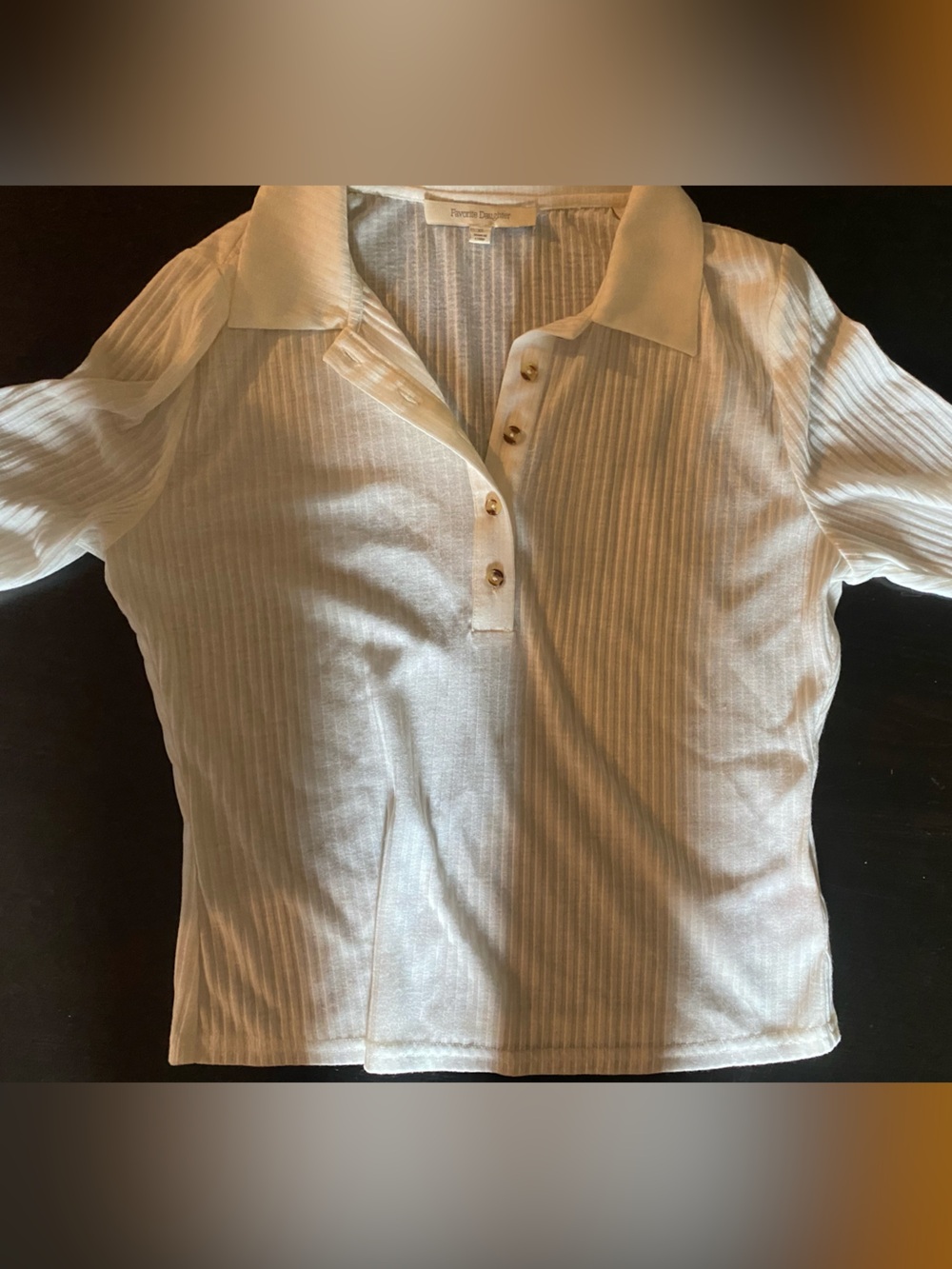 Favorite Daughter Top Button Collar Casual Shirt Women XS Short Sleeve White